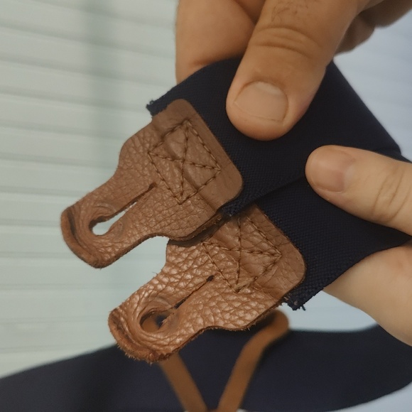 Men's leather strapped suspenders button style - Picture 4 of 4